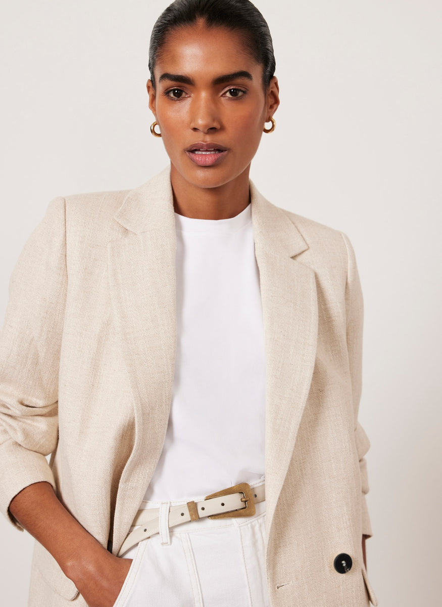 Cream Double Breasted Blazer Mint Velvet