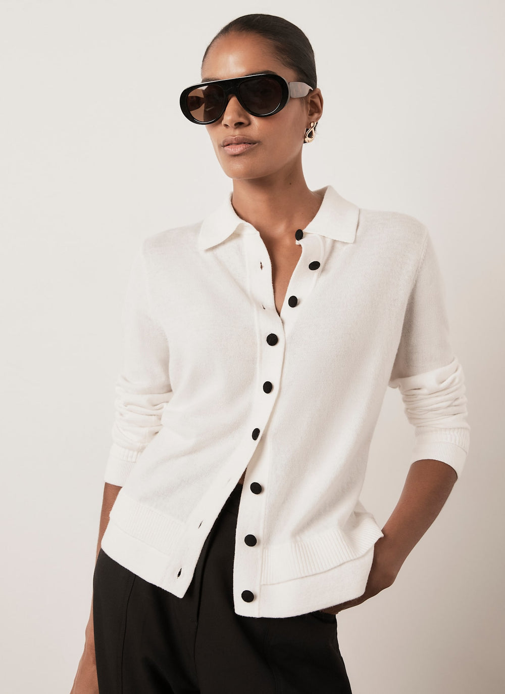 Cream Cotton Blend Cardigan