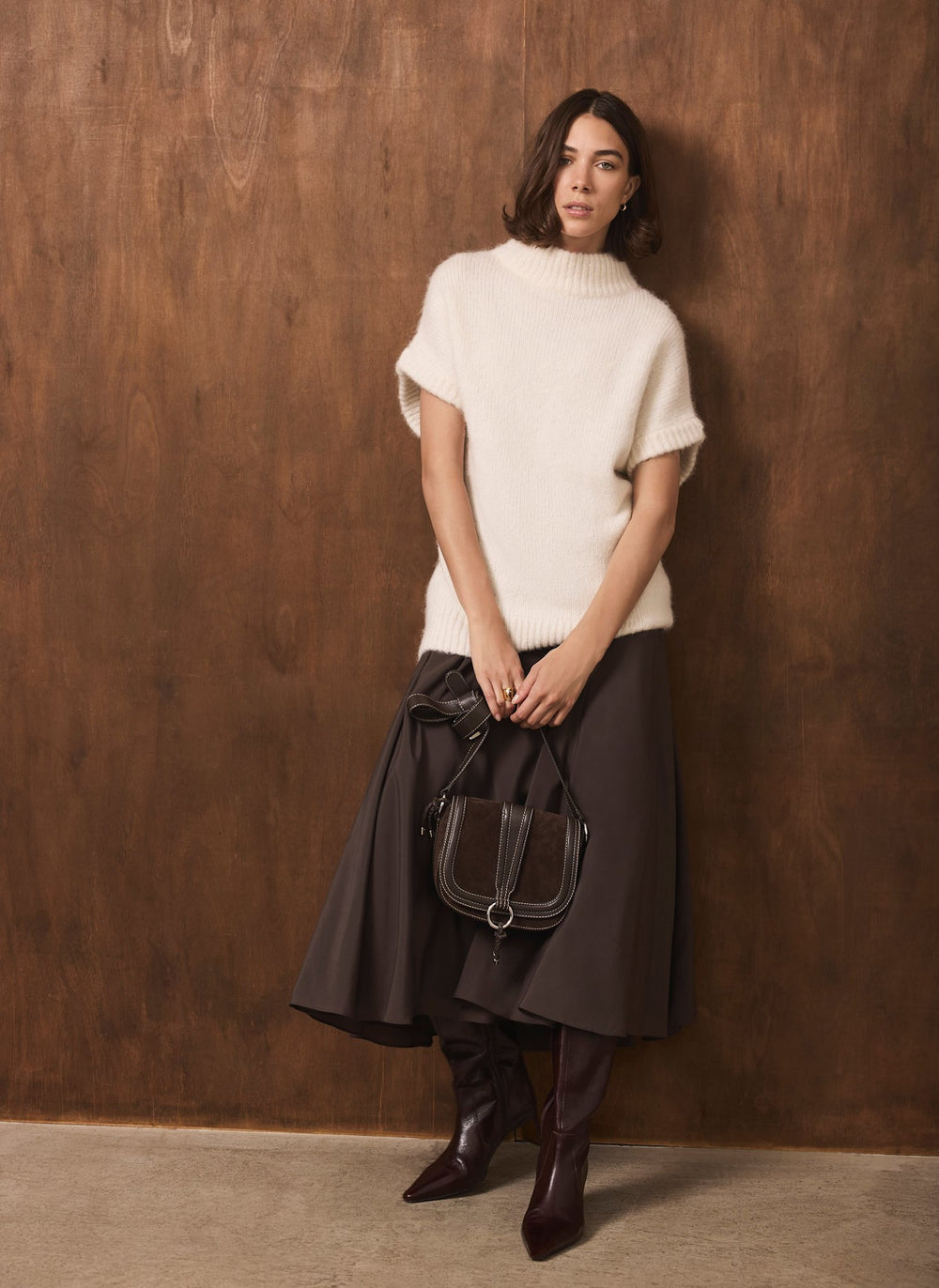 Cream Longline Knit Top