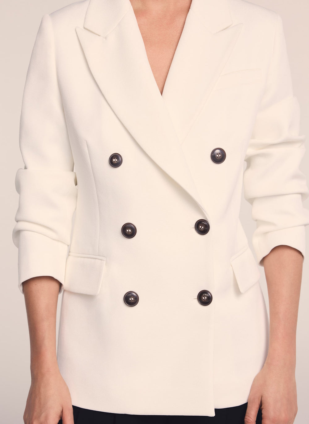 Cream Double Breasted Blazer