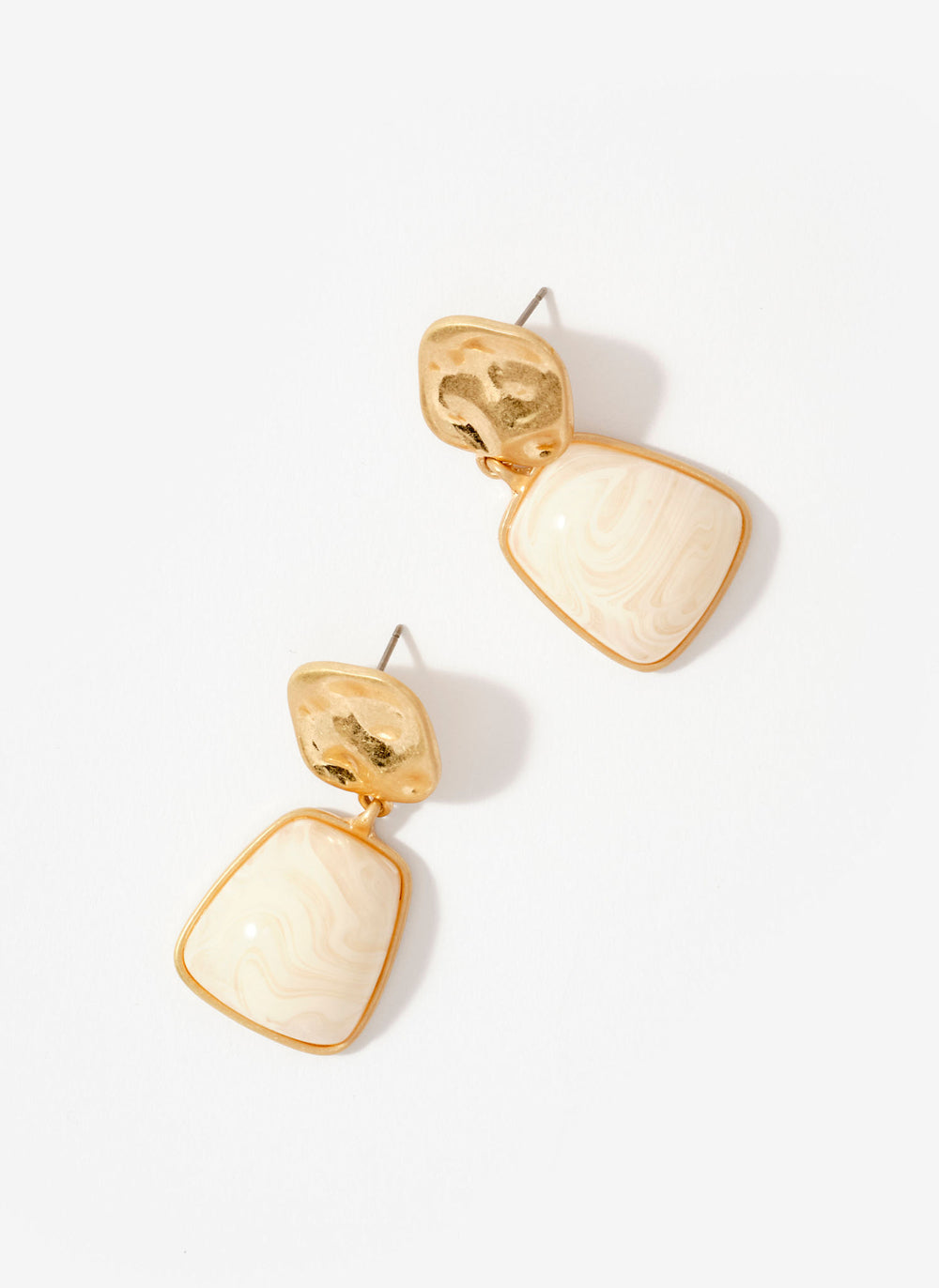 Gold Tone Resin Drop Earrings