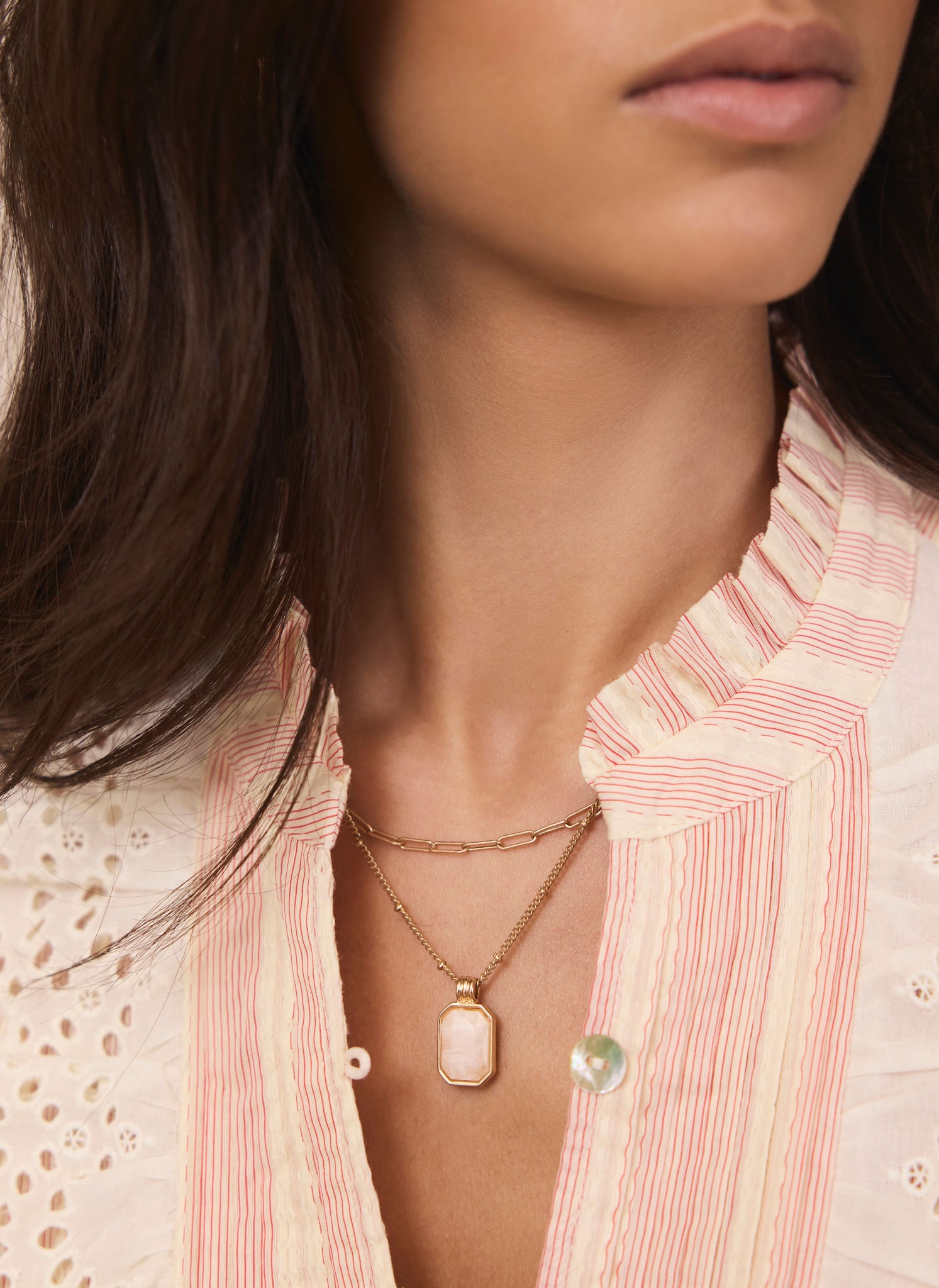 Gold Tone Resin Layered Necklace – Mint Velvet