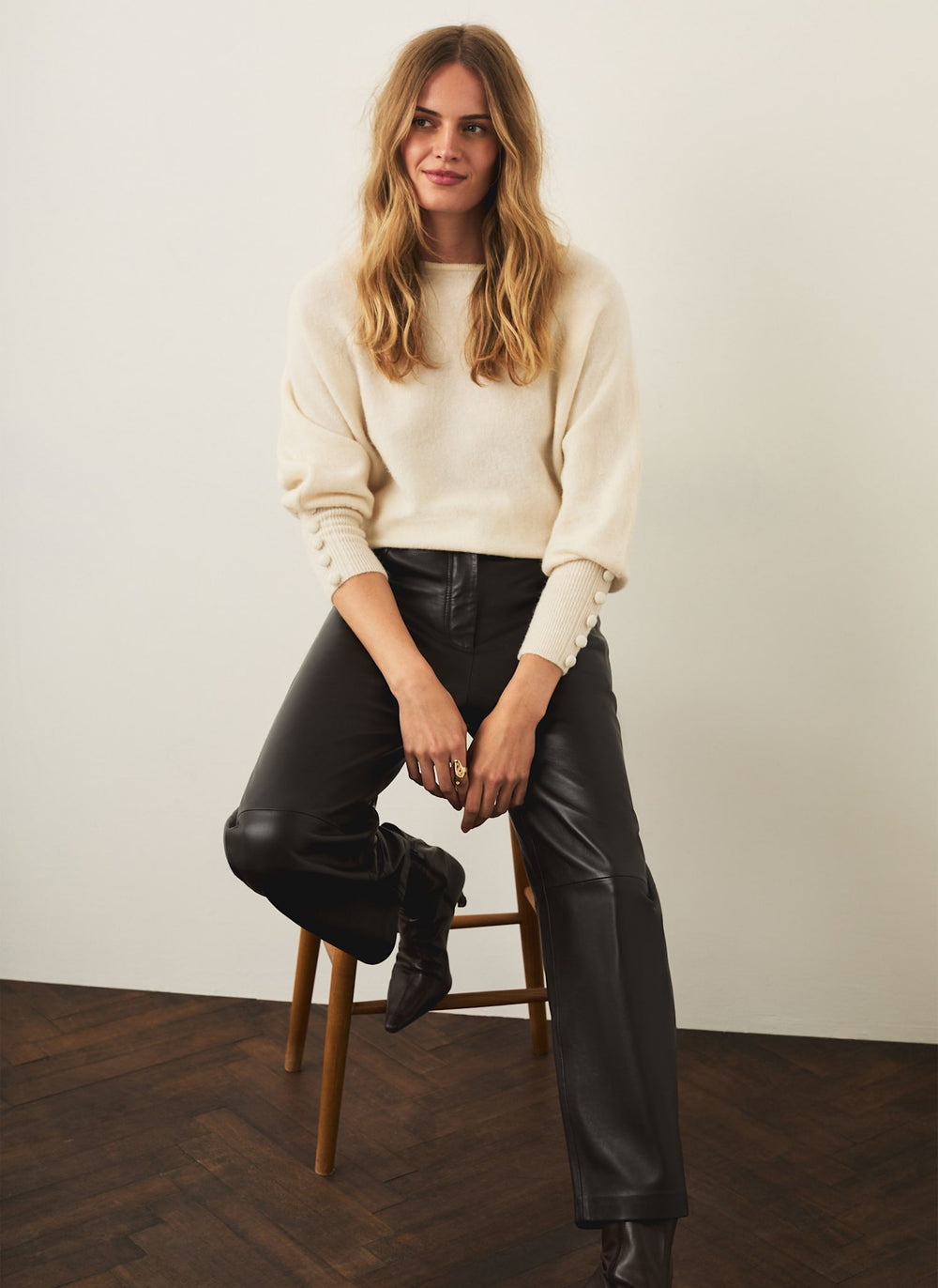 Cream Batwing Sleeve Knit Jumper