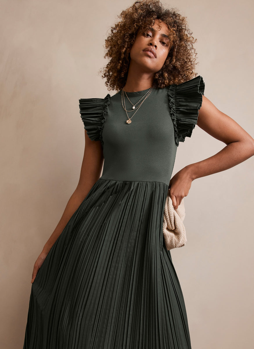 Mint velvet khaki outlet dress