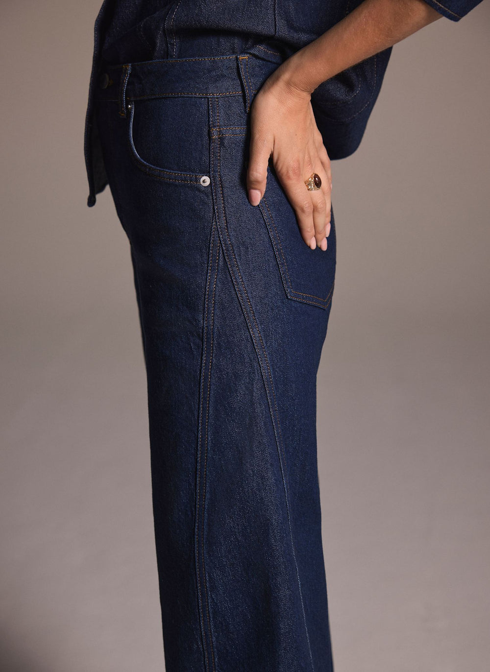 Dark Indigo Barrel Leg Jeans
