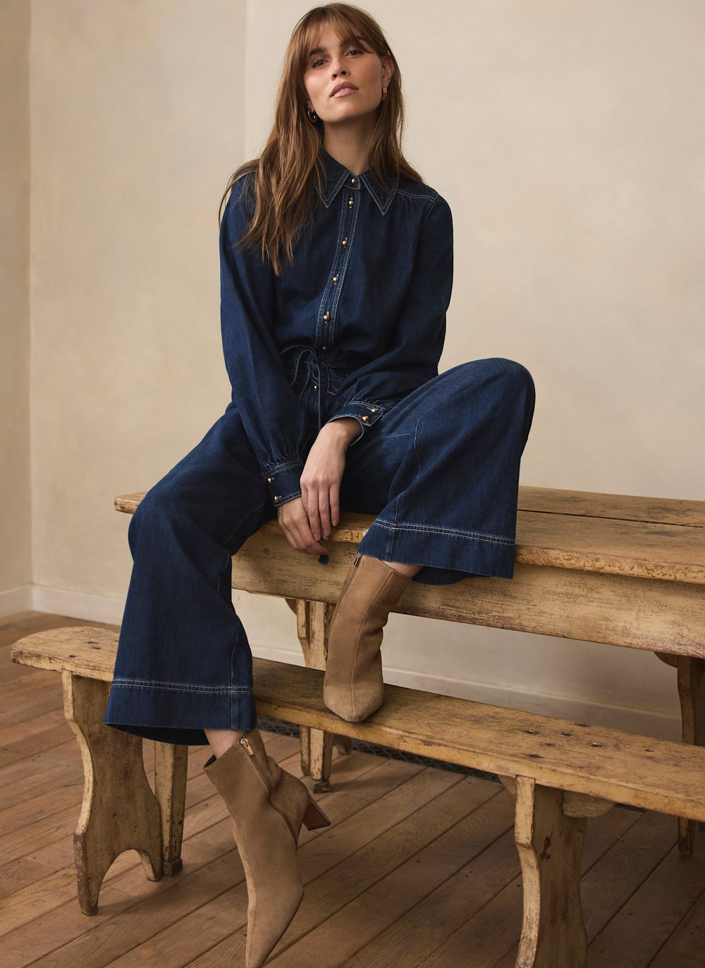 Dark Indigo Denim Jumpsuit