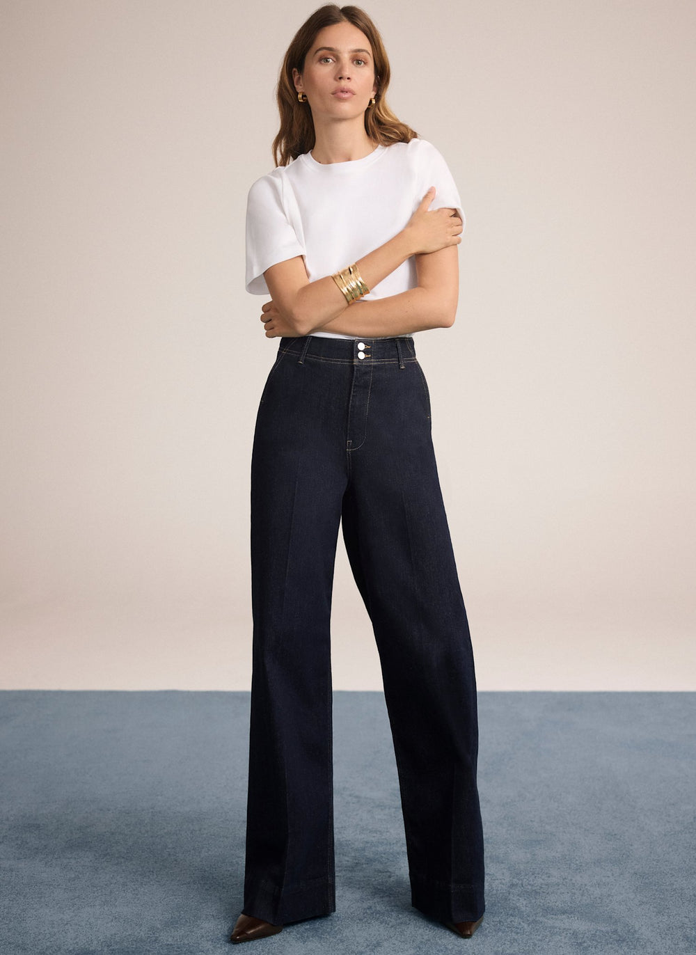 Dark Indigo Tailored Wide Jeans