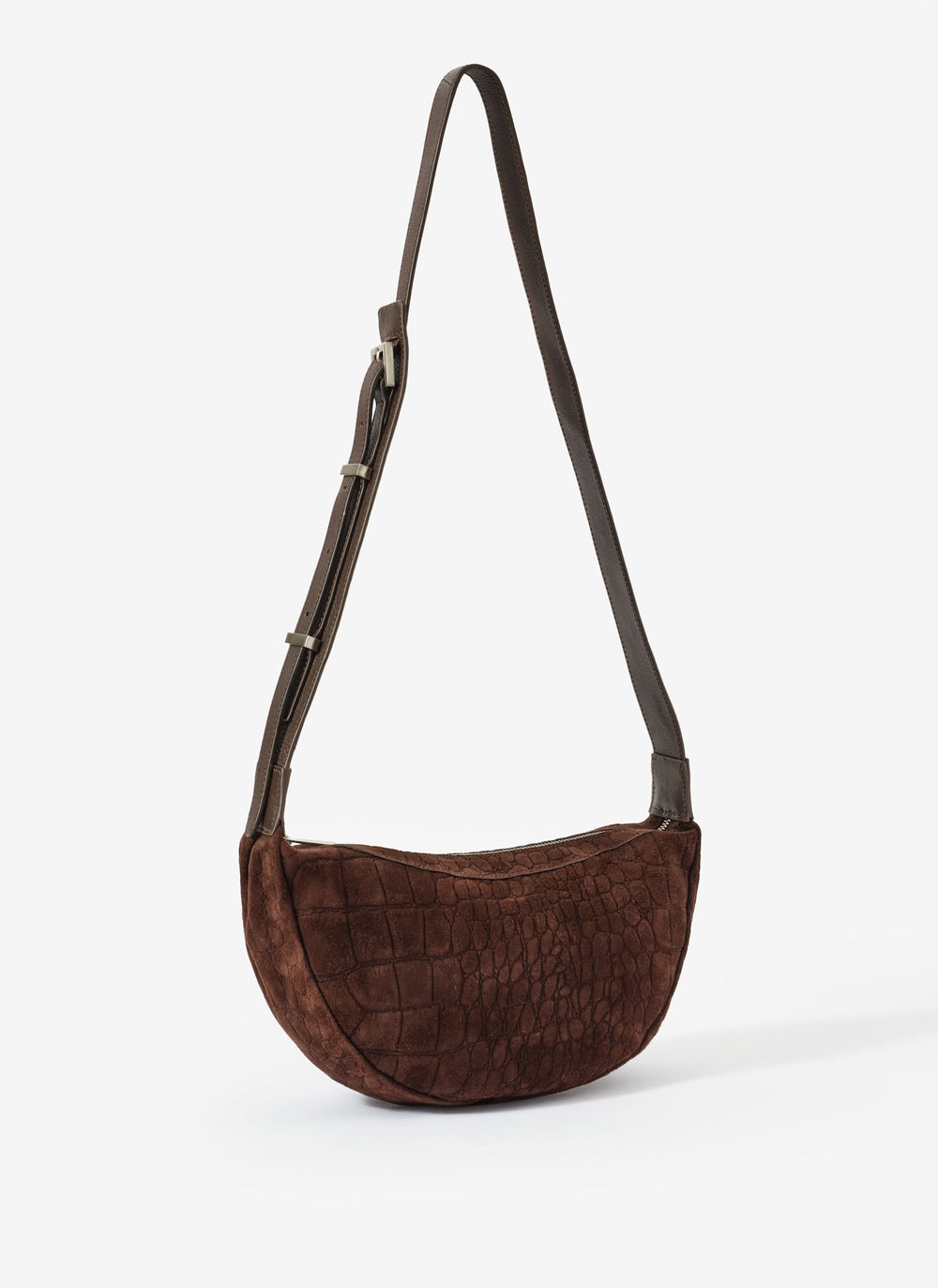 Dolly Brown Textured Suede Scoop Sling Bag