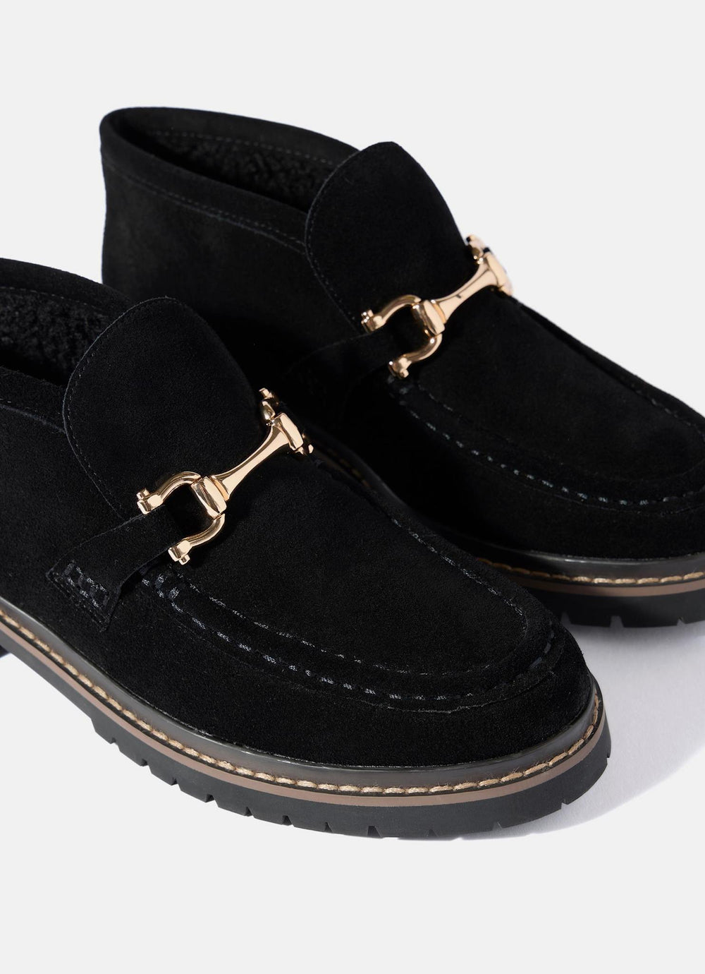 Effie Black Suede Loafer Boots