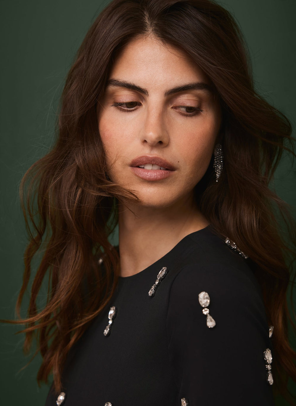 Black Embellished Mini Dress