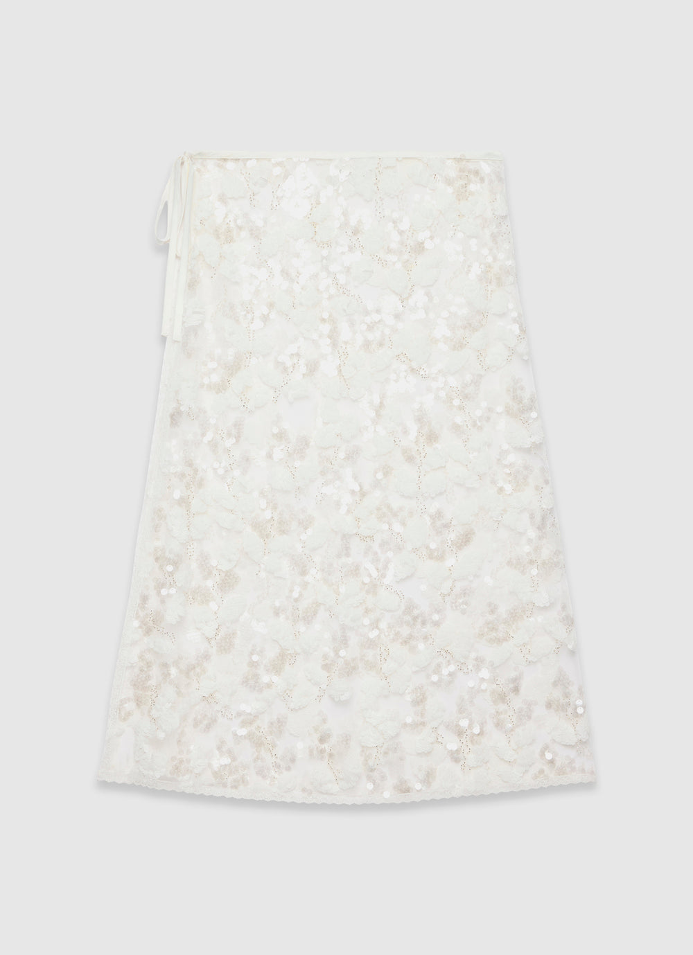 White Embellished Skirt Scarf