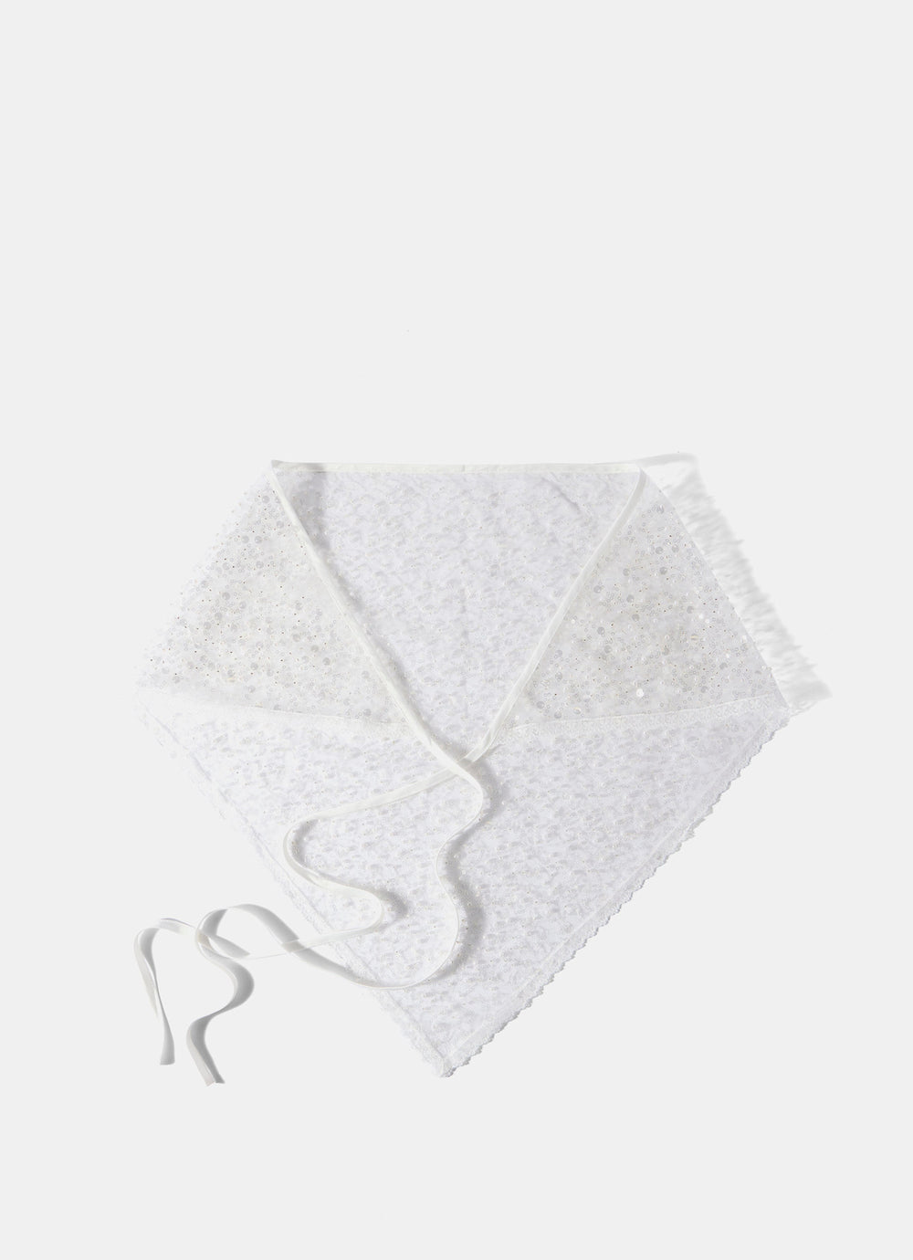 White Sequin Skirt Scarf