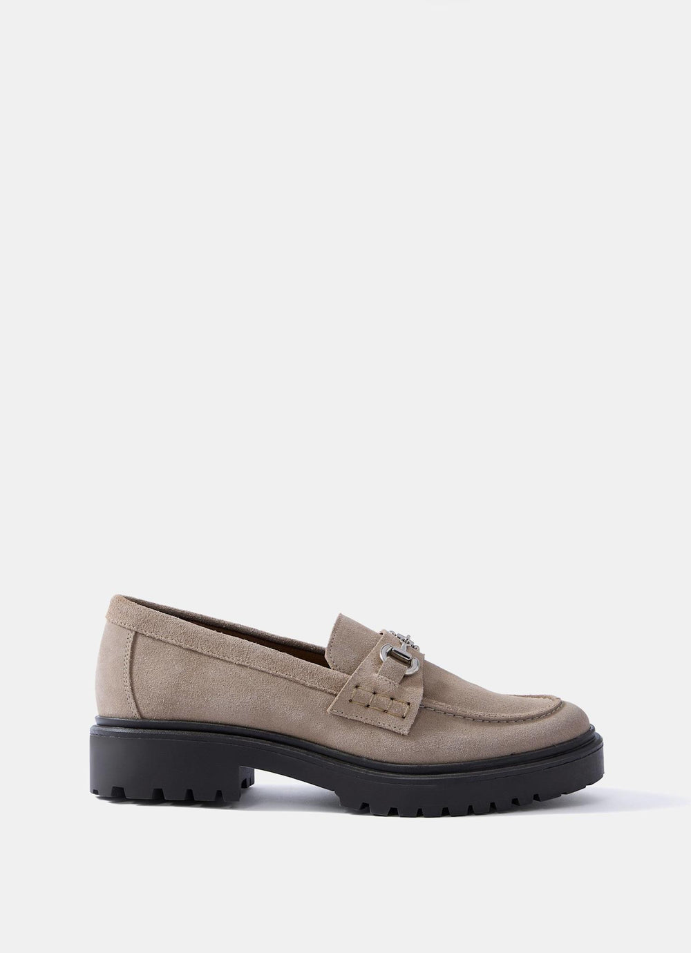 Emery Neutral Suede Chunky Loafers