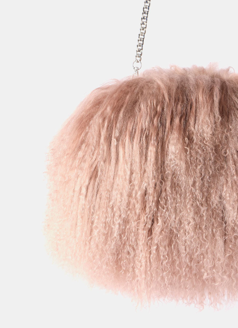Fallon Pale Pink Mongolian Fur Bag