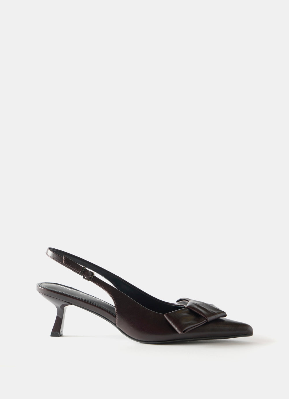 Burgundy Slingback Kitten Heels