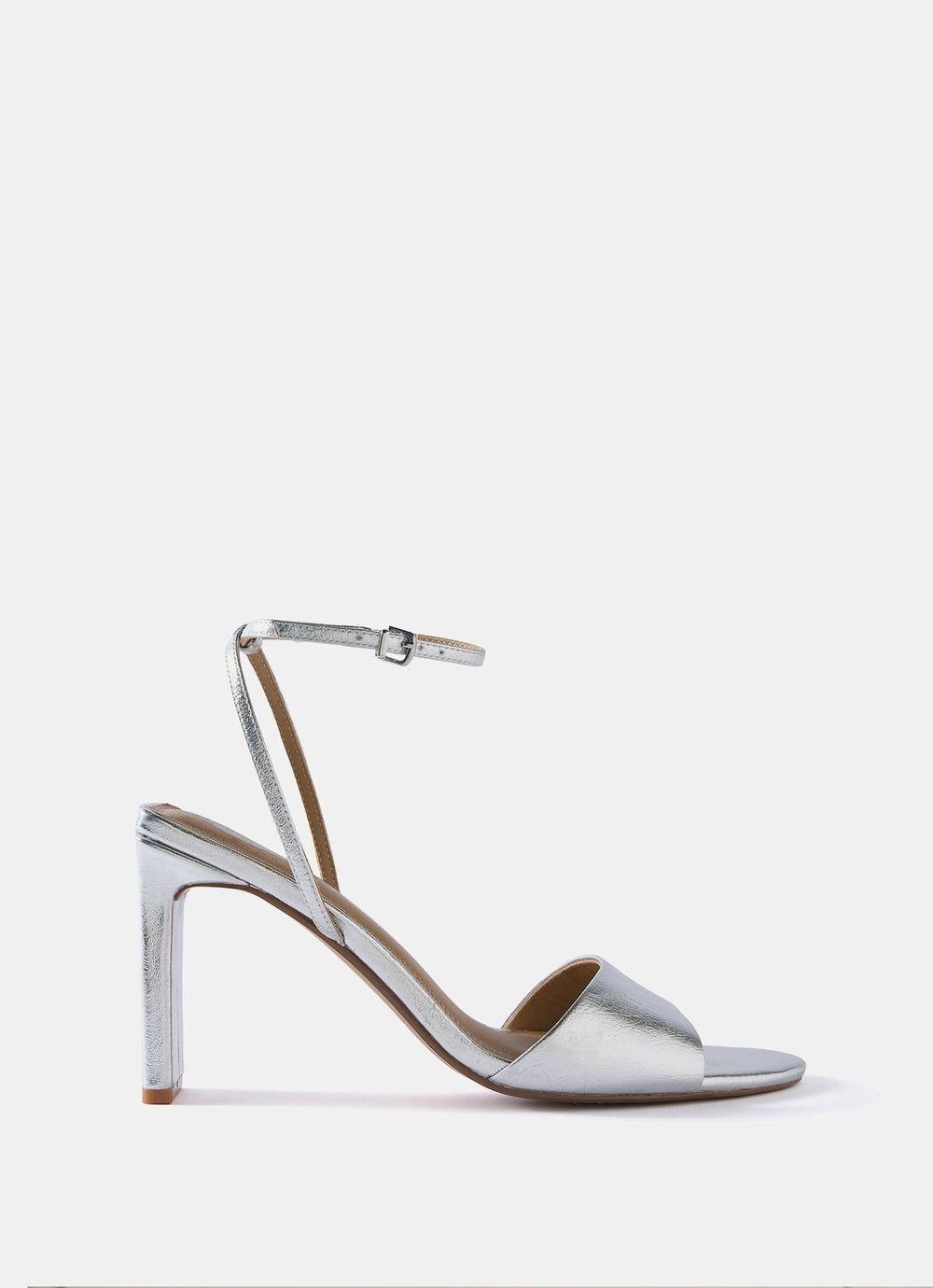 Lou Silver Leather High Heel Sandals