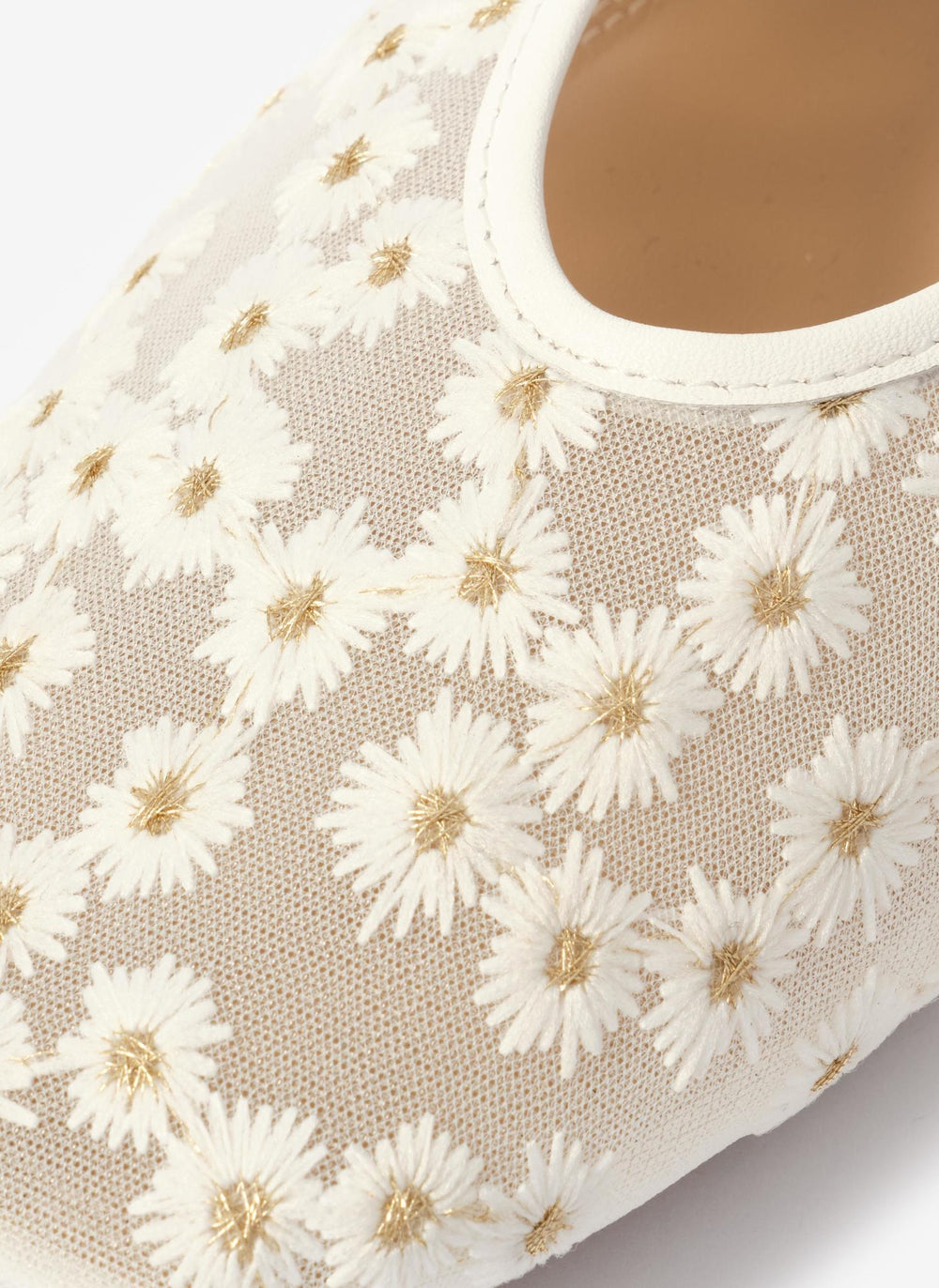 Flora Cream Mesh Ballet Flats