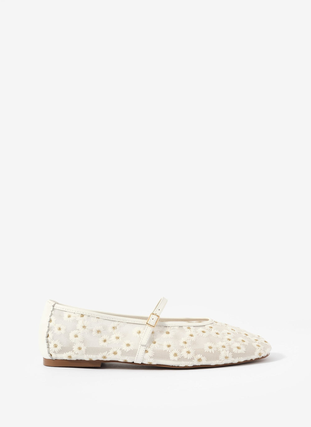Flora Cream Mesh Ballet Flats