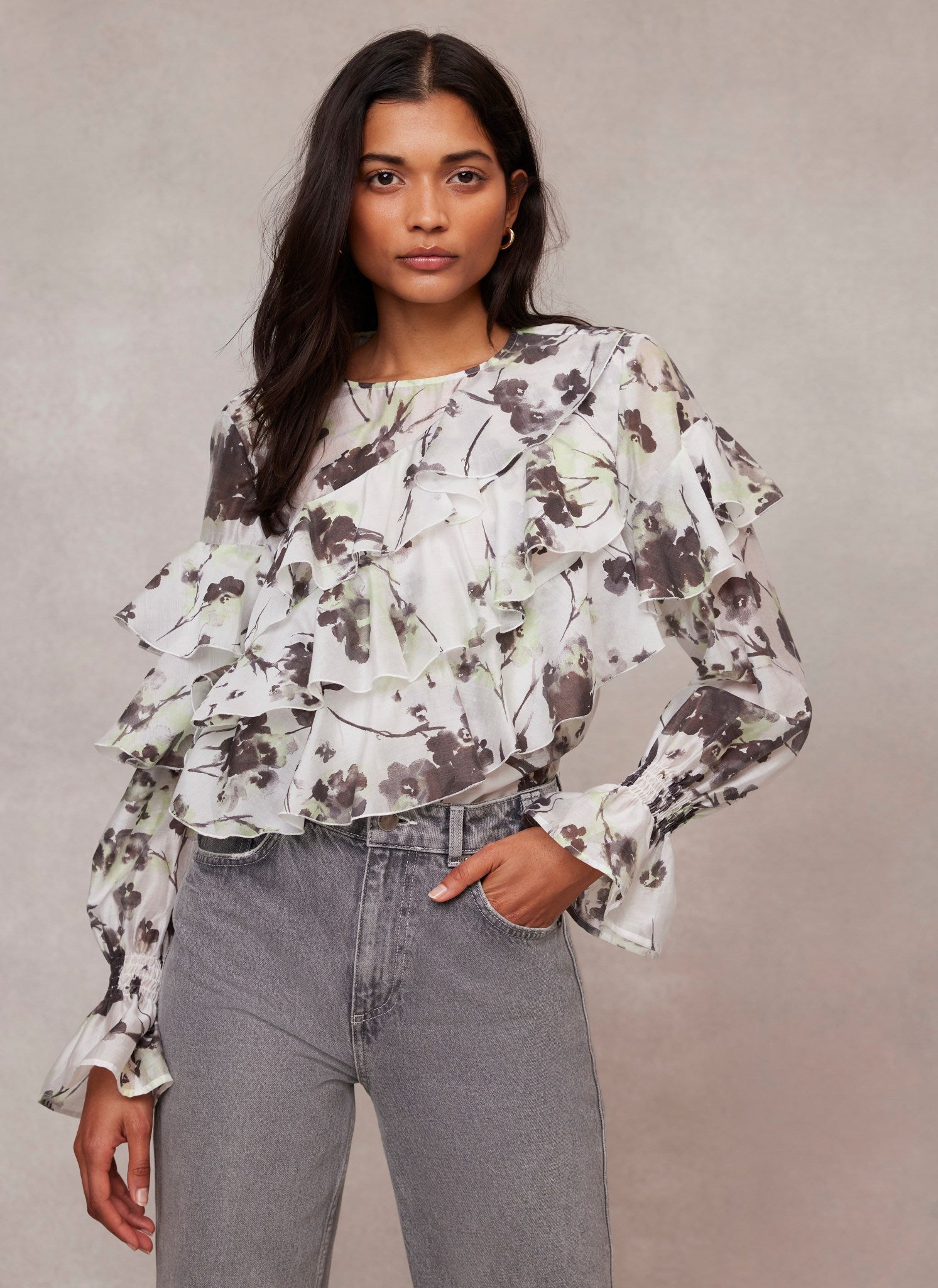 floral ruffle top