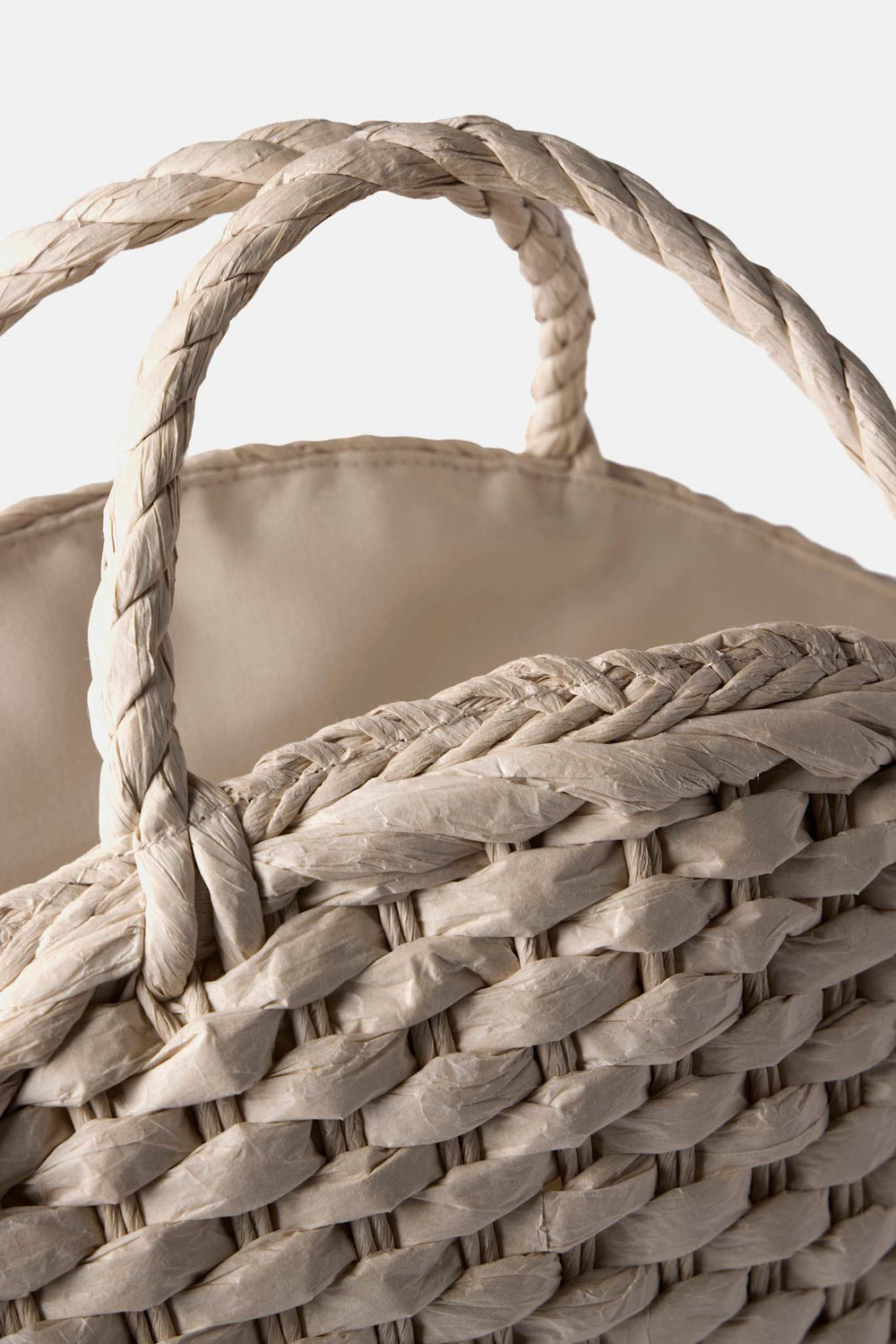 Neutral Woven Basket Bag
