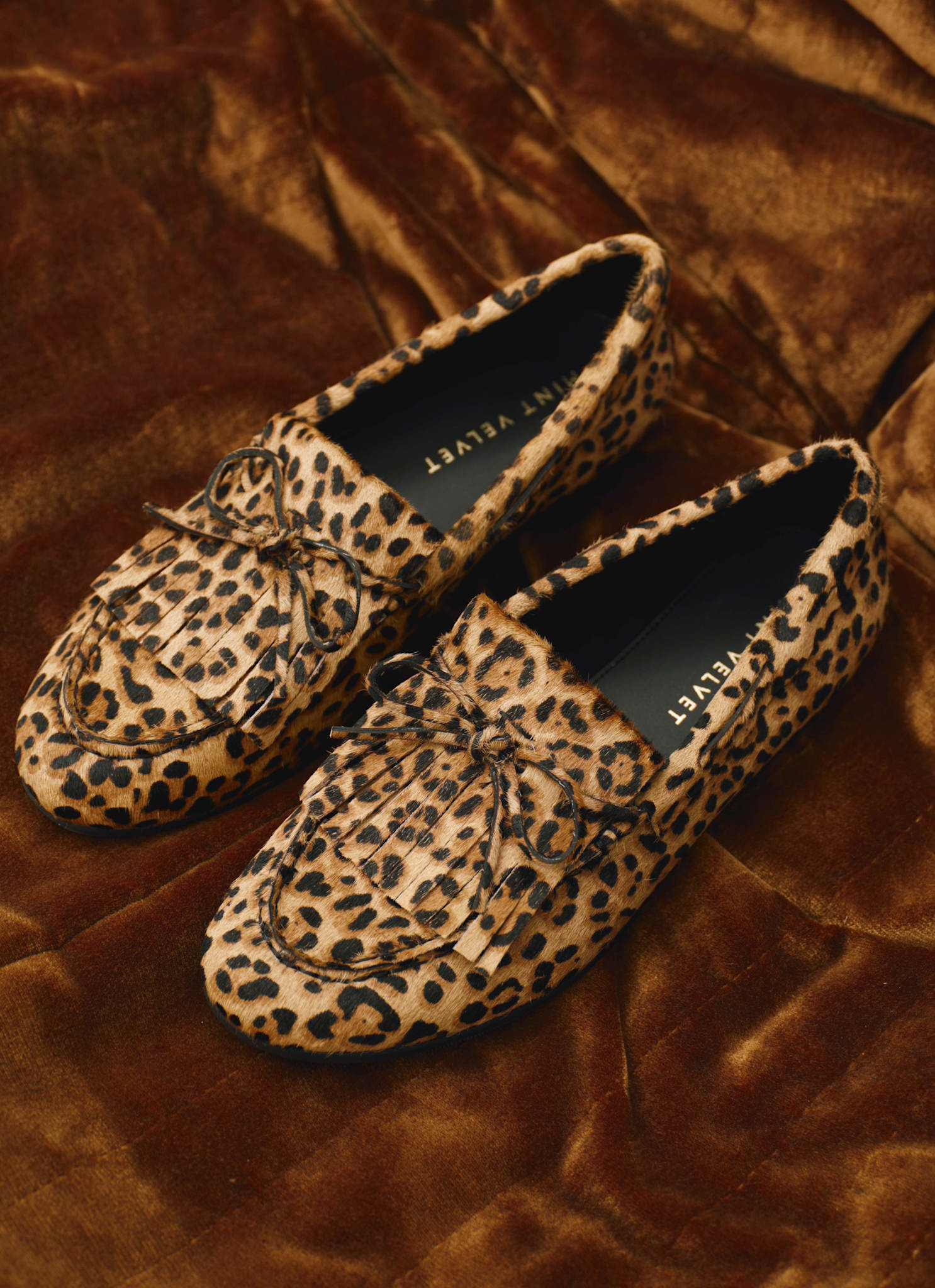 Gaia Leopard Print Textured Loafers – Mint Velvet