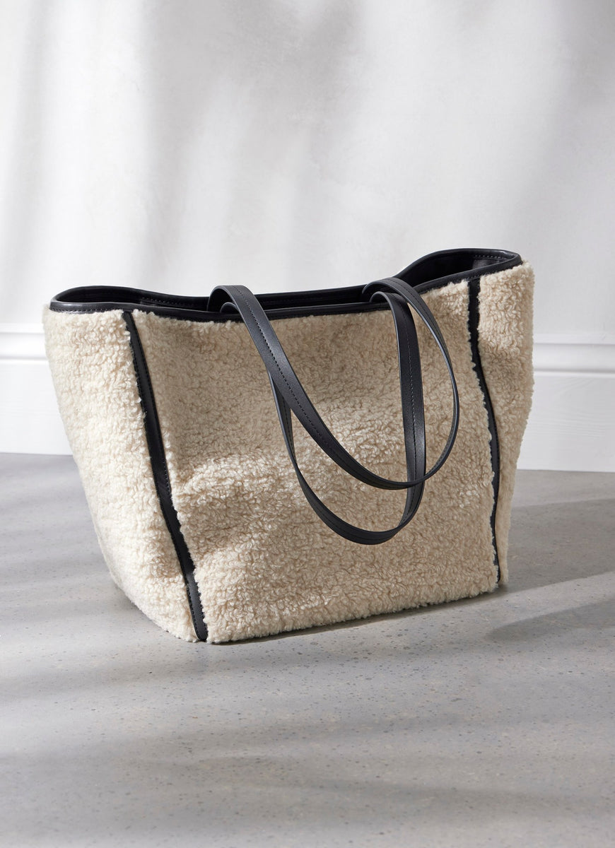 Cream Leather Tote Bag Mint Velvet