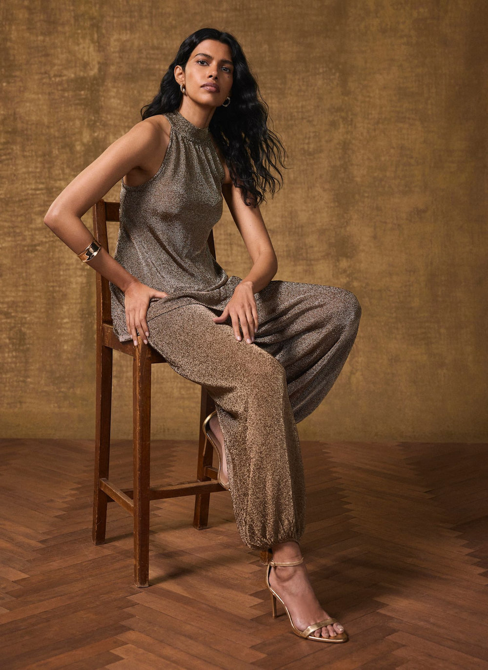 Gold Metallic Balloon Trousers
