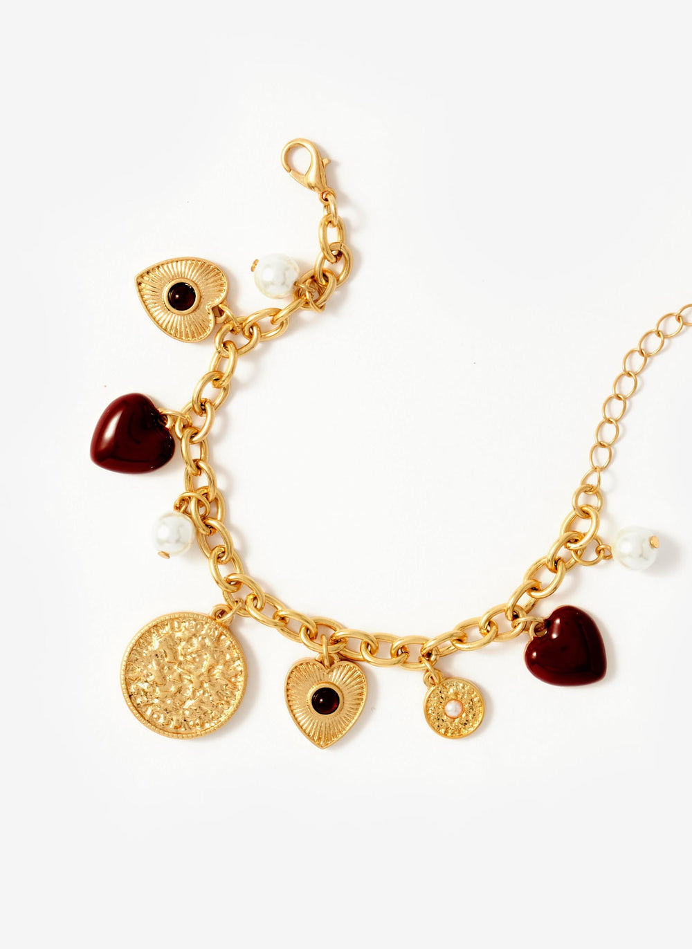 Gold Tone Multi Charm Bracelet
