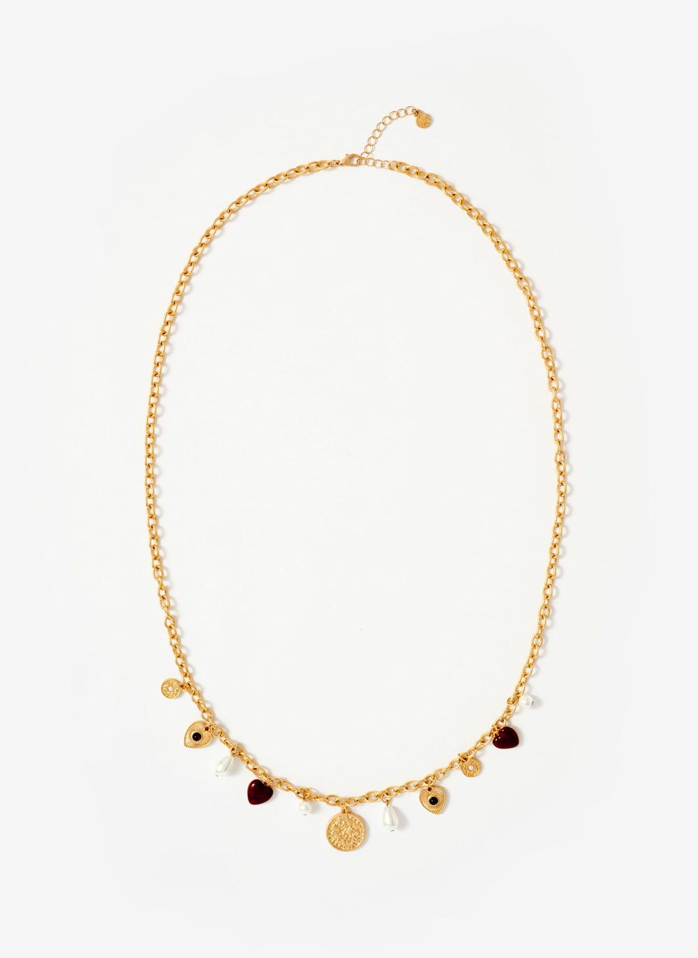 Gold Tone Multi Charm Necklace