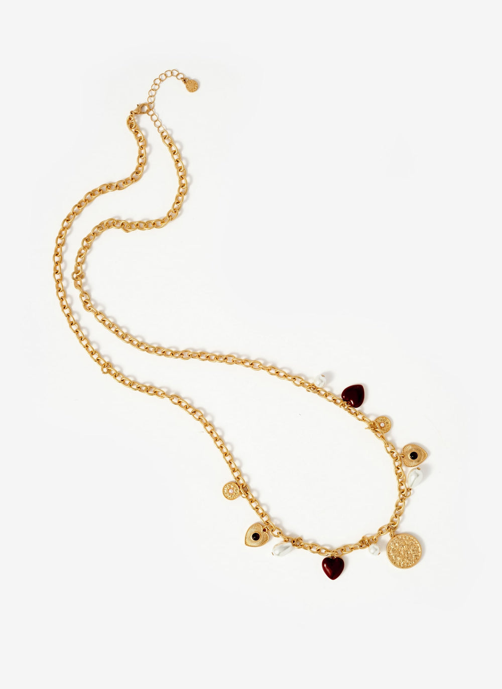 Gold Tone Multi Charm Necklace