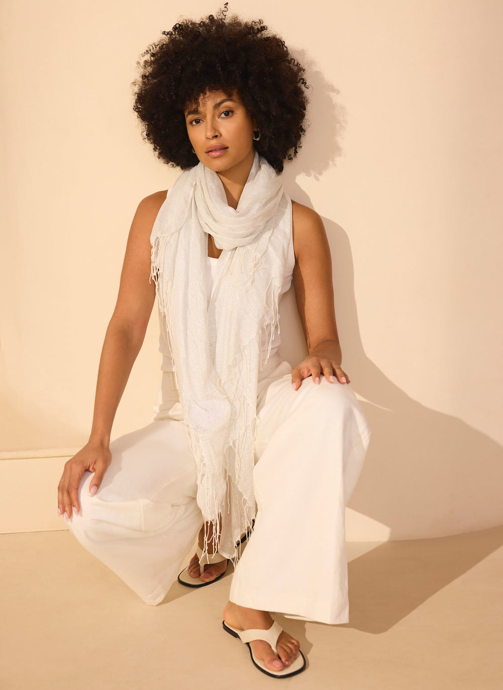 Gold Metallic Lightweight Scarf