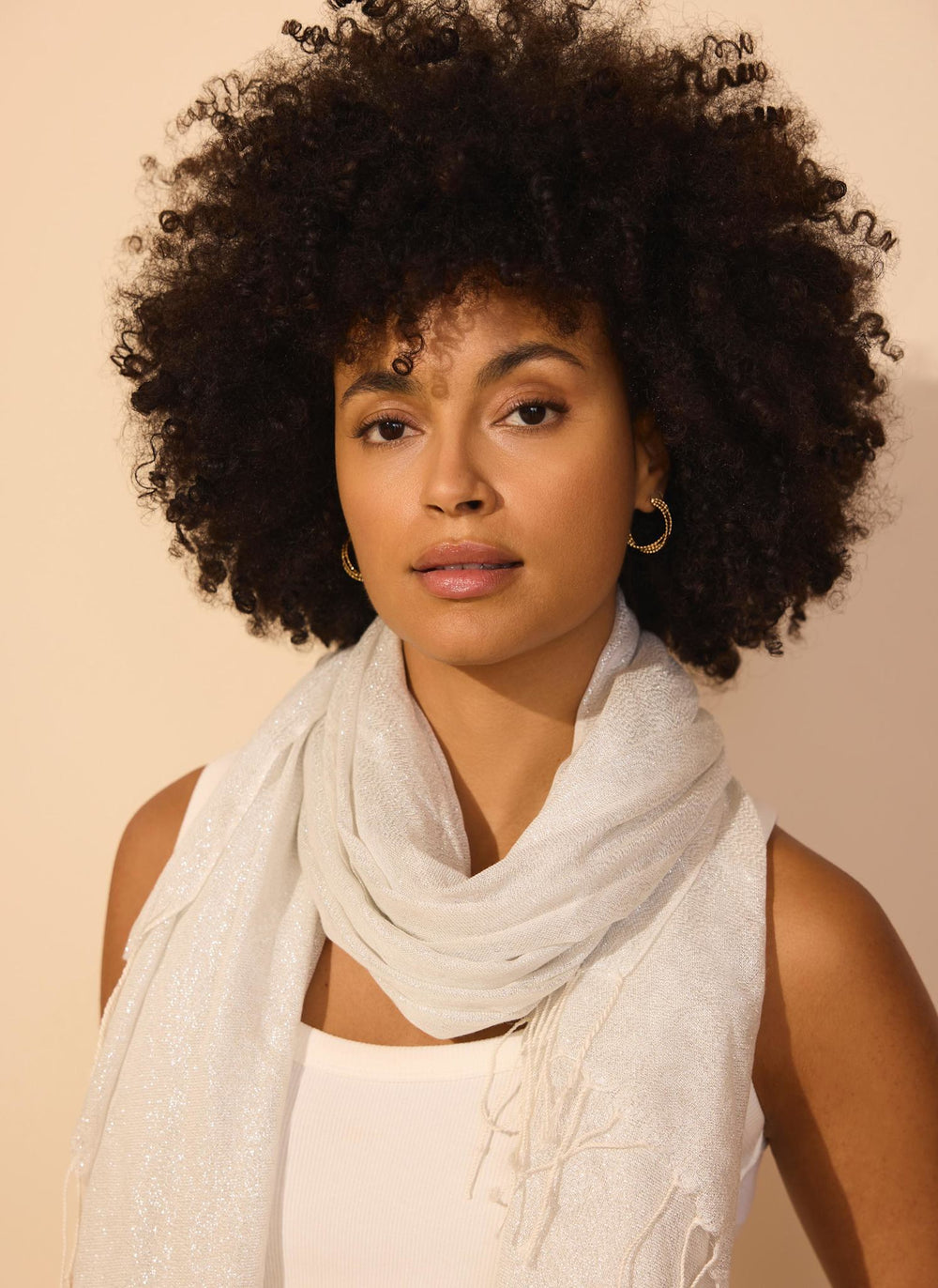 Gold Metallic Lightweight Scarf