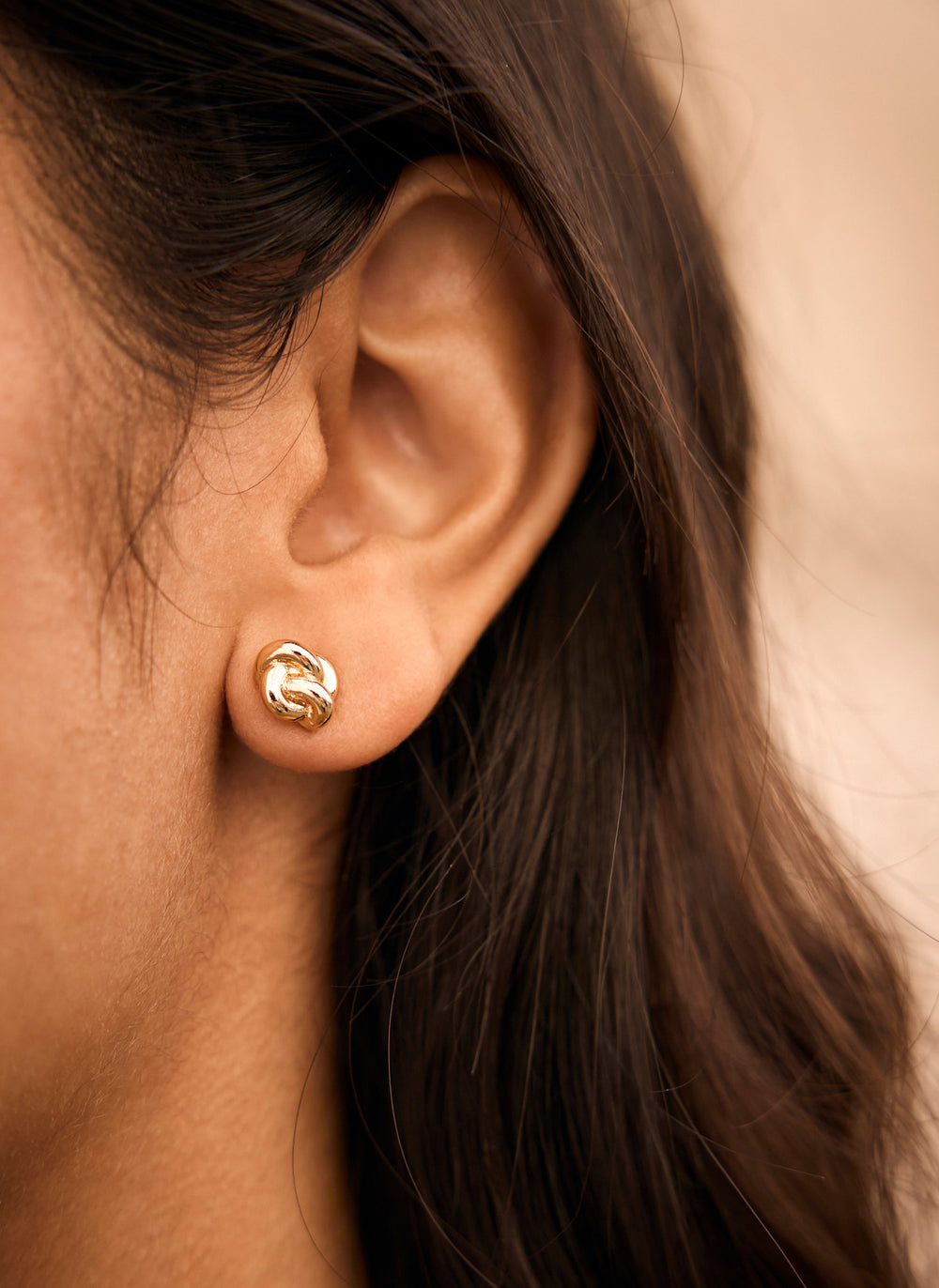 Gold Plated Knot Stud Earrings