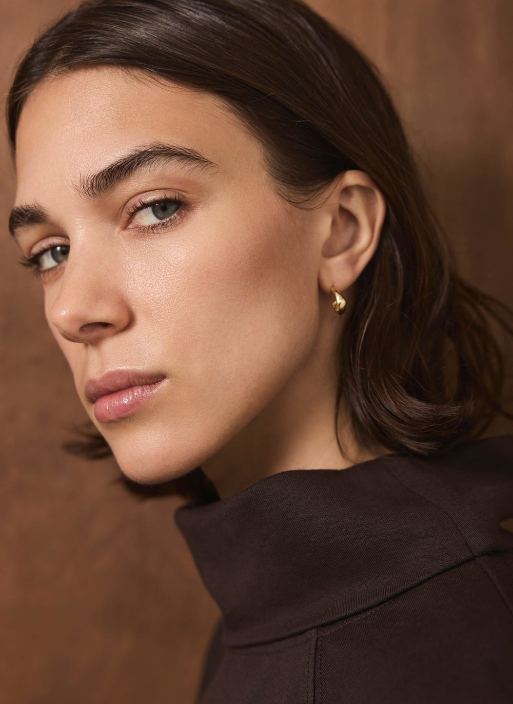 Gold Plated Wave Mini Hoops