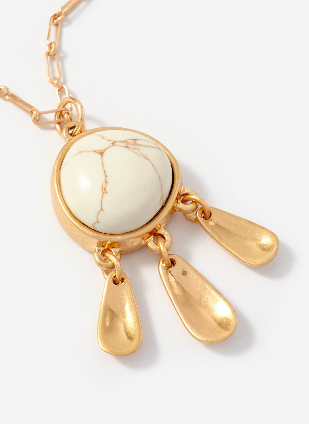 Gold Tone Drop Pendant Necklace