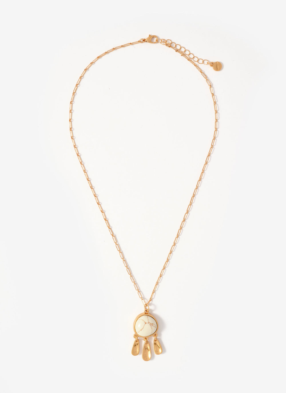 Gold Tone Drop Pendant Necklace