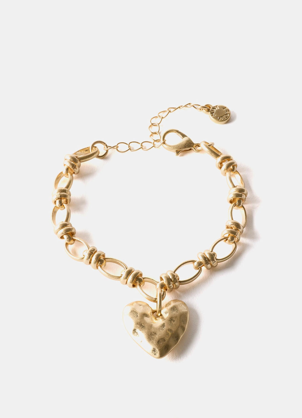 Gold Tone Heart Charm Bracelet