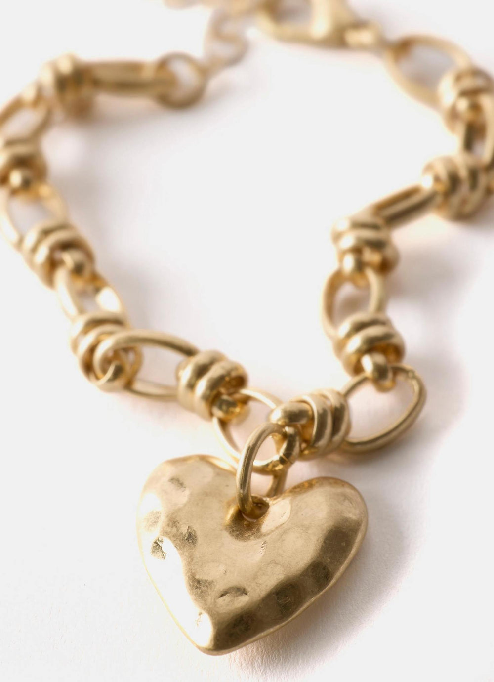 Gold Tone Heart Charm Bracelet