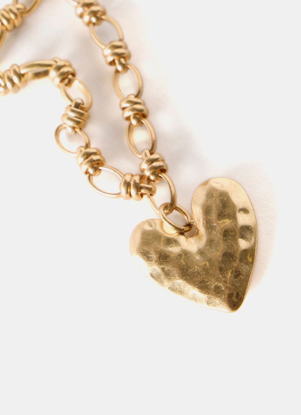 Gold Tone Heart Chain Necklace