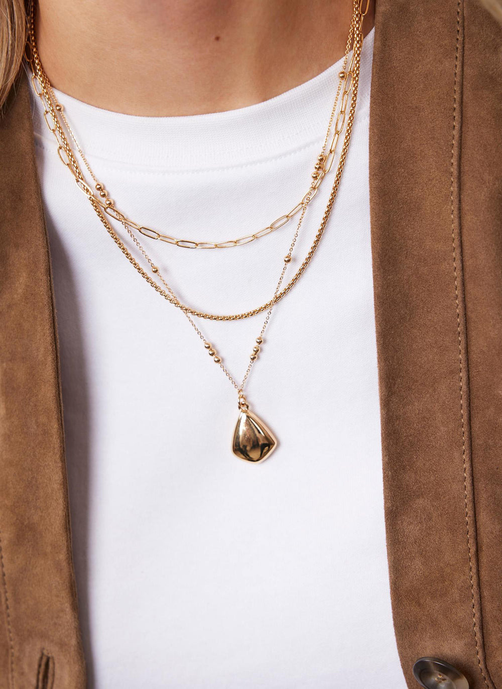Gold Tone Layered Necklace