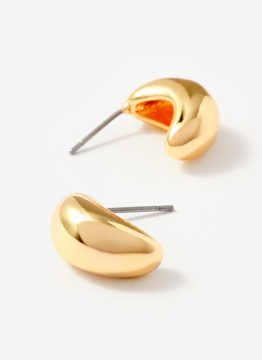 Gold Tone Mini Curve Earrings