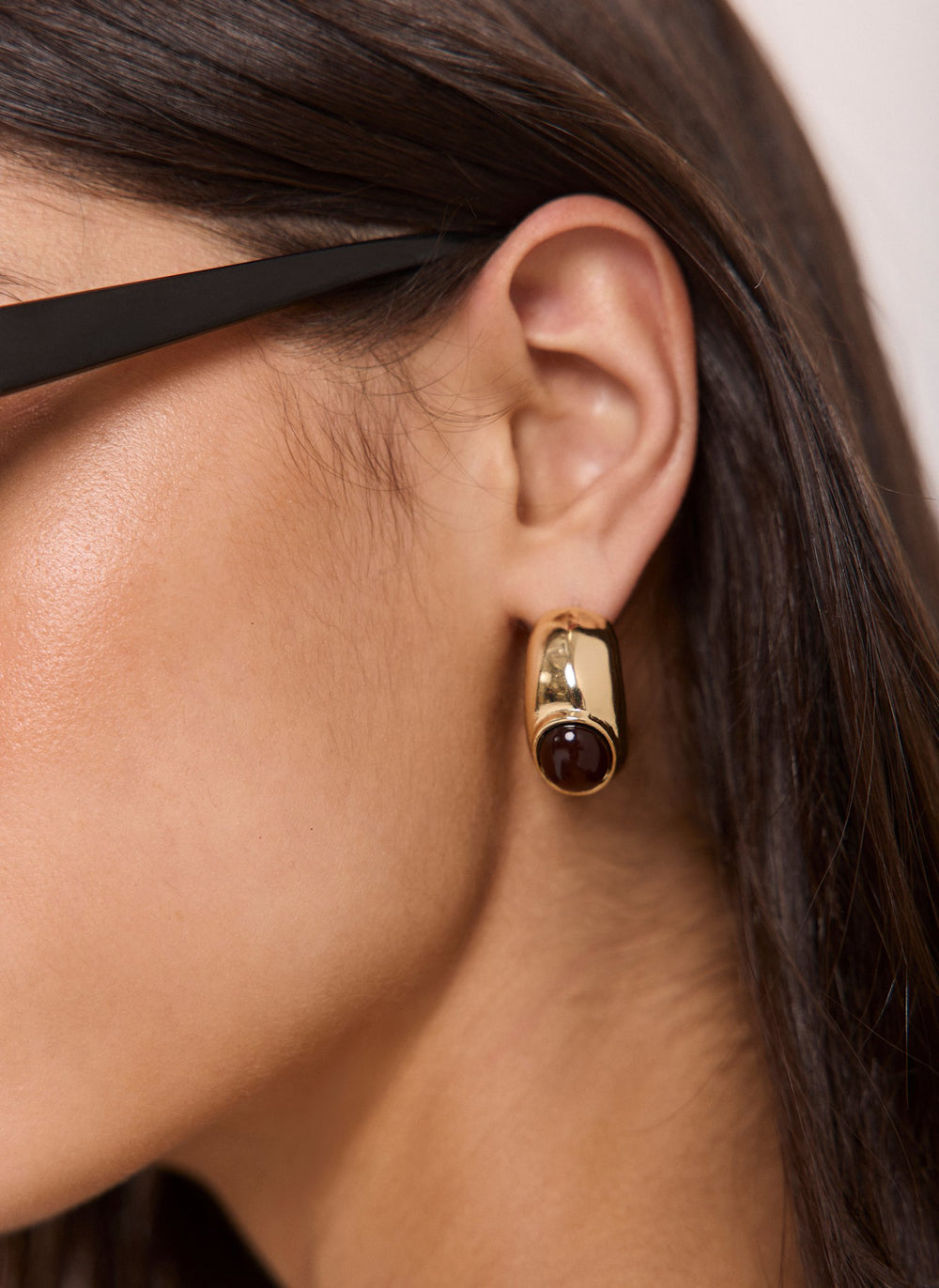 Gold Tone Resin Mix Hoop Earrings