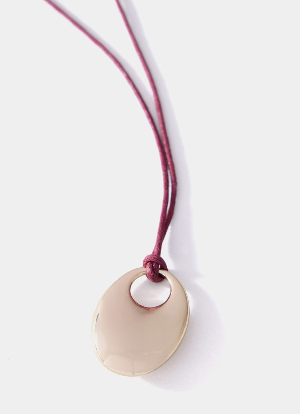 Gold Tone Rope Pendant Necklace
