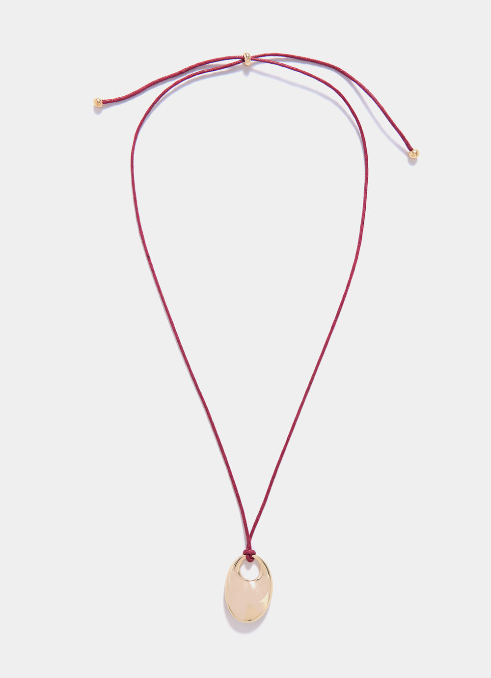 Gold Tone Rope Pendant Necklace