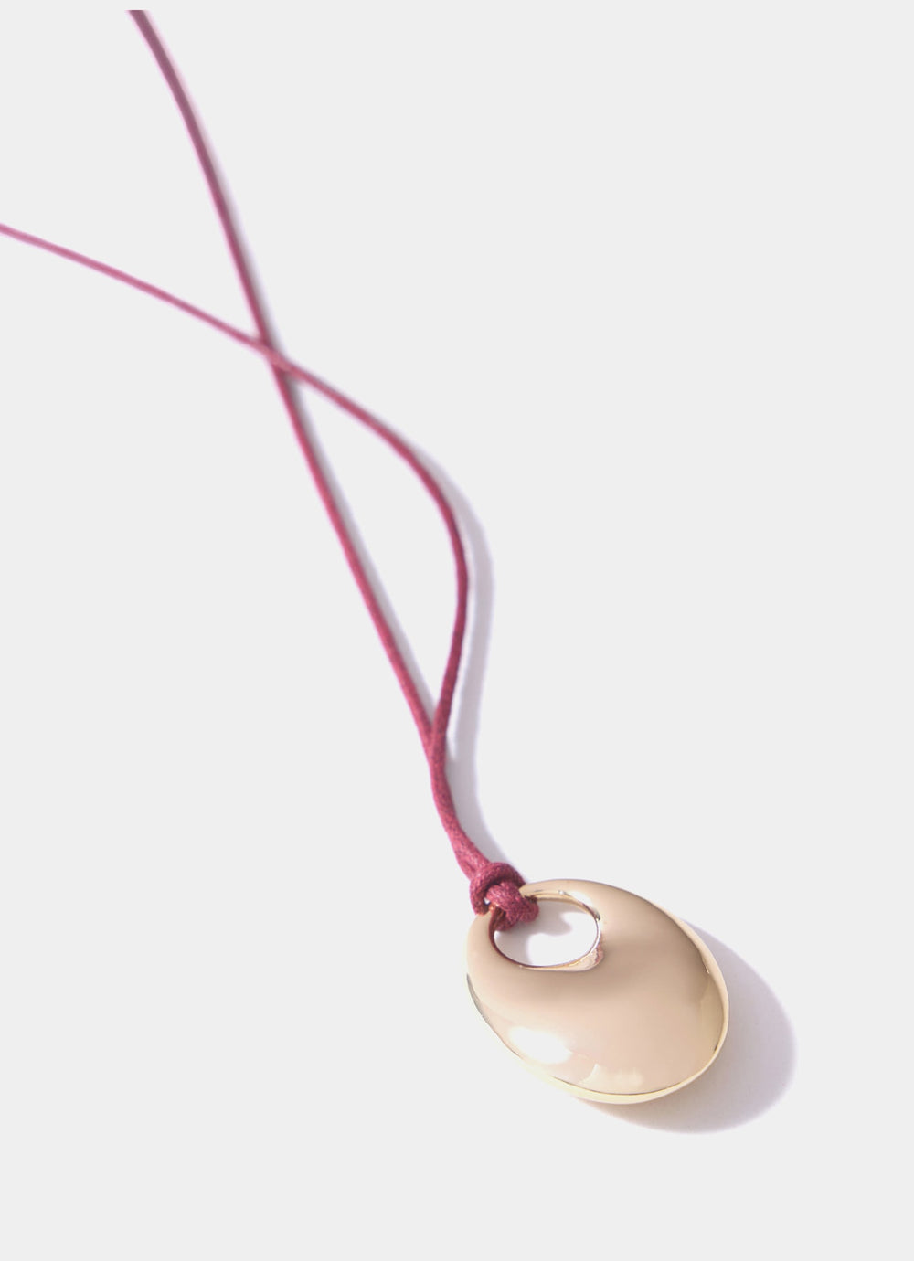 Gold Tone Rope Pendant Necklace