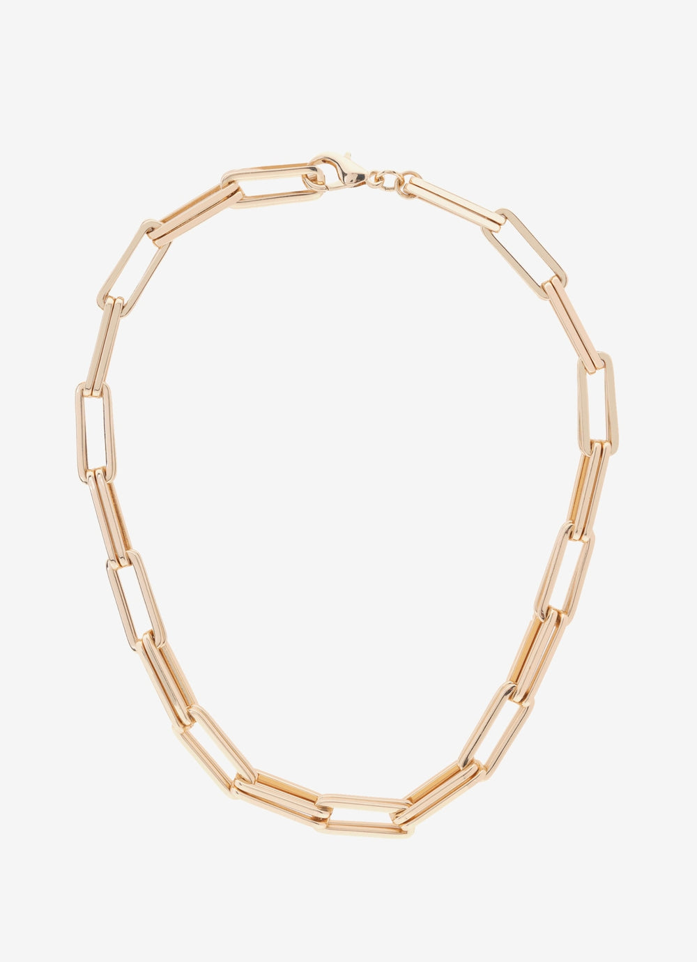 Gold Tone Square Link Necklace