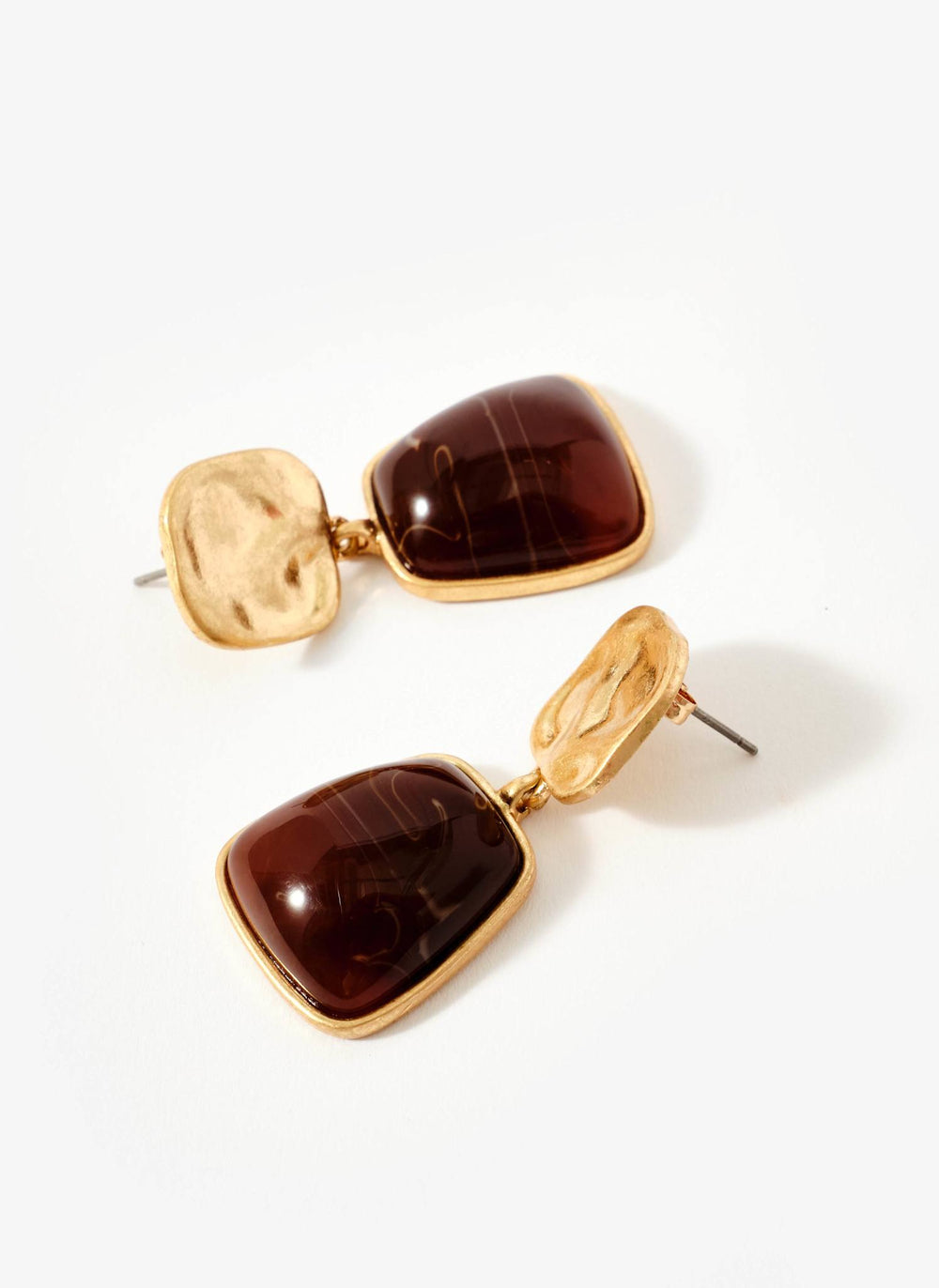 Gold Tone Stone Earrings