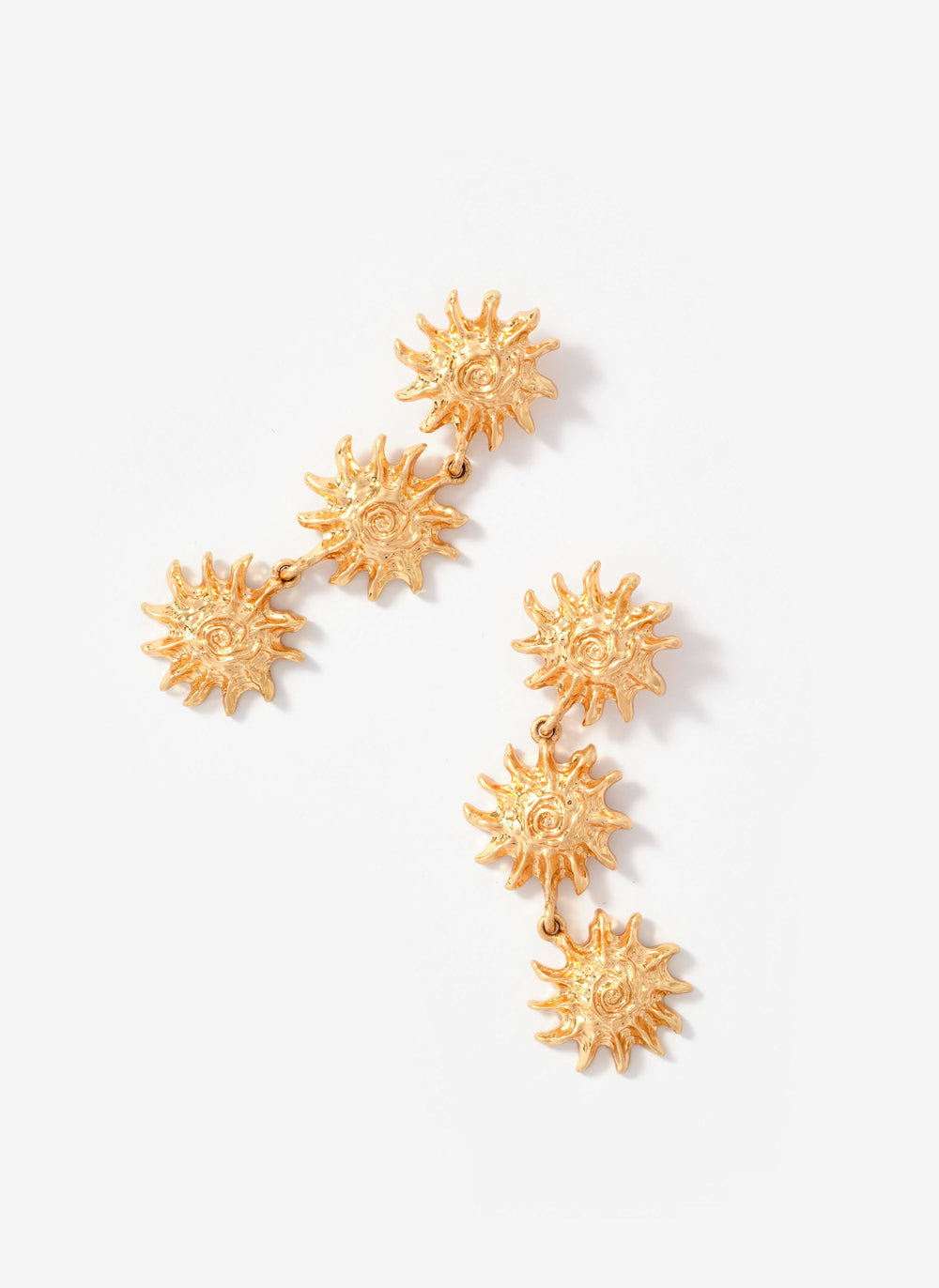 Gold Tone Sun Drop Earrings