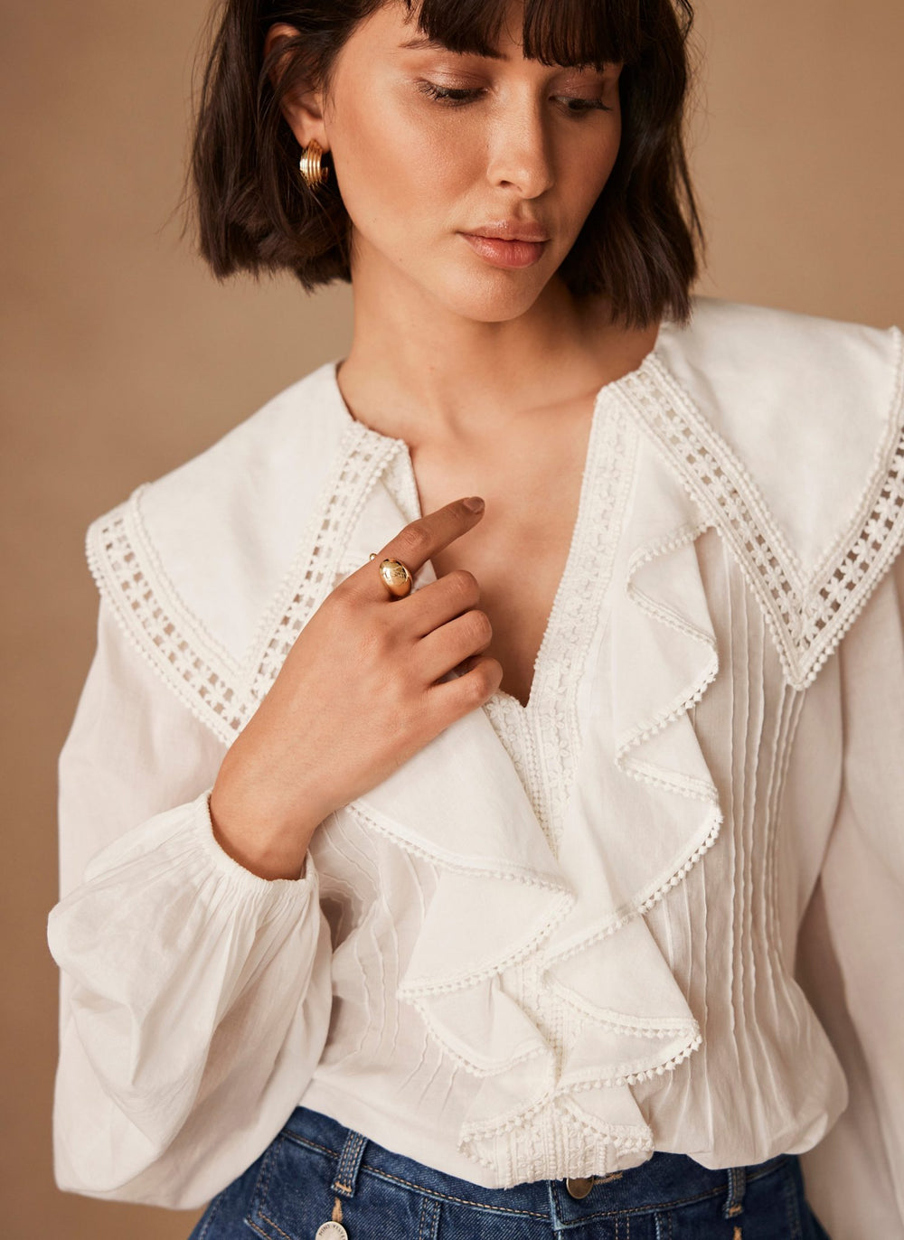 Gold Tone Teardrop Ring