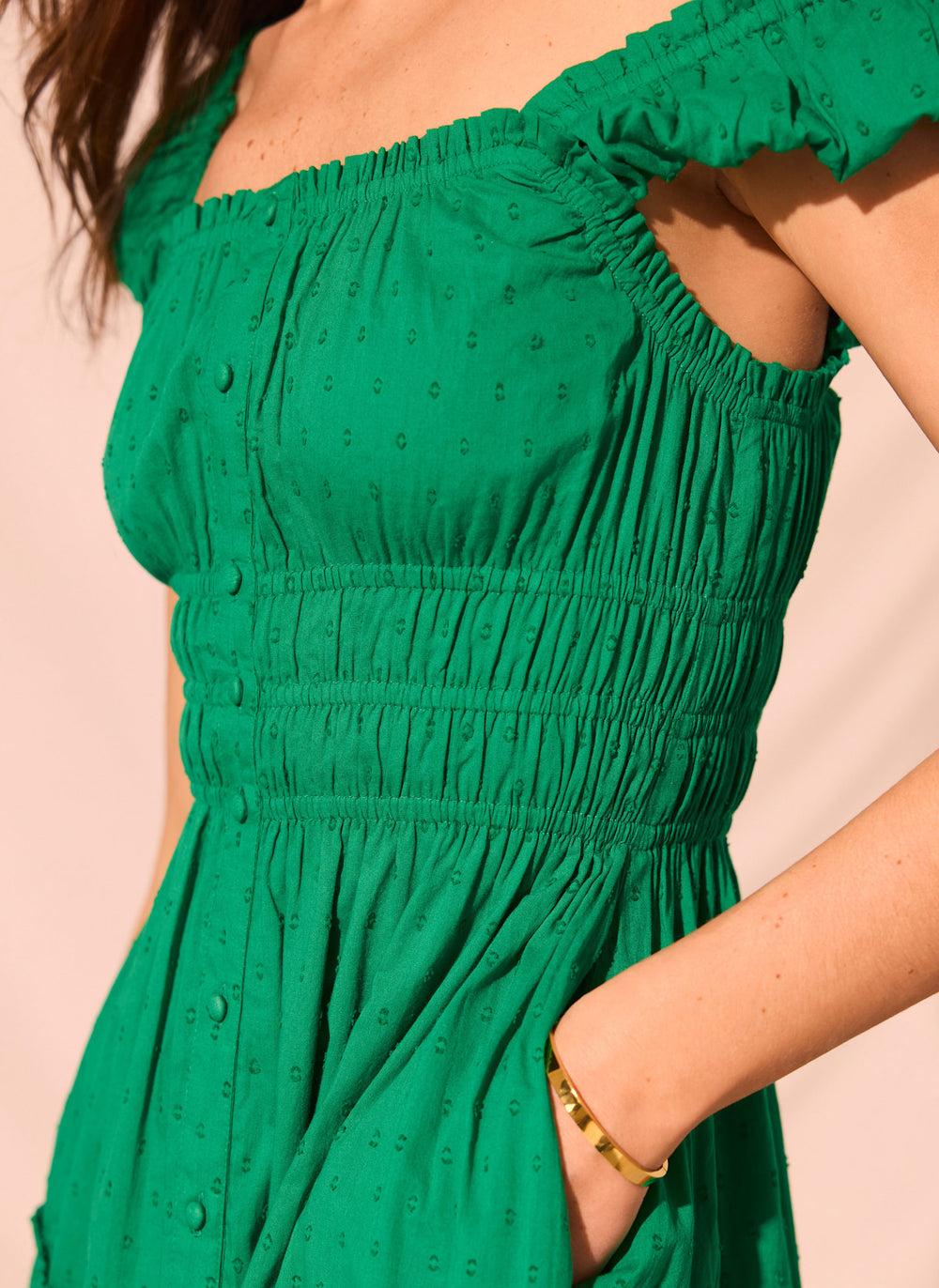 Green Cotton Midi Dress